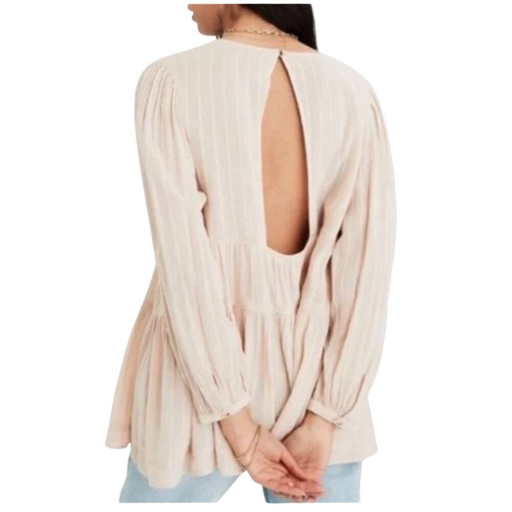 American Eagle Outfitters Blush Open-Back Peplum Tunic